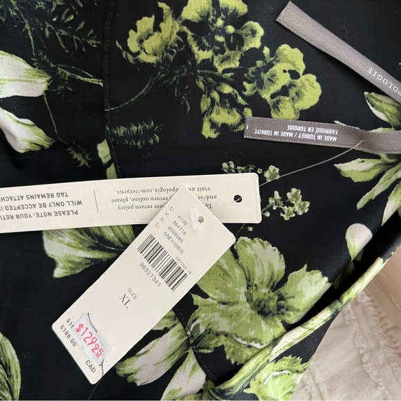 Anthropologie Floral Black and Green Women's Dress - Picture 5 of 5